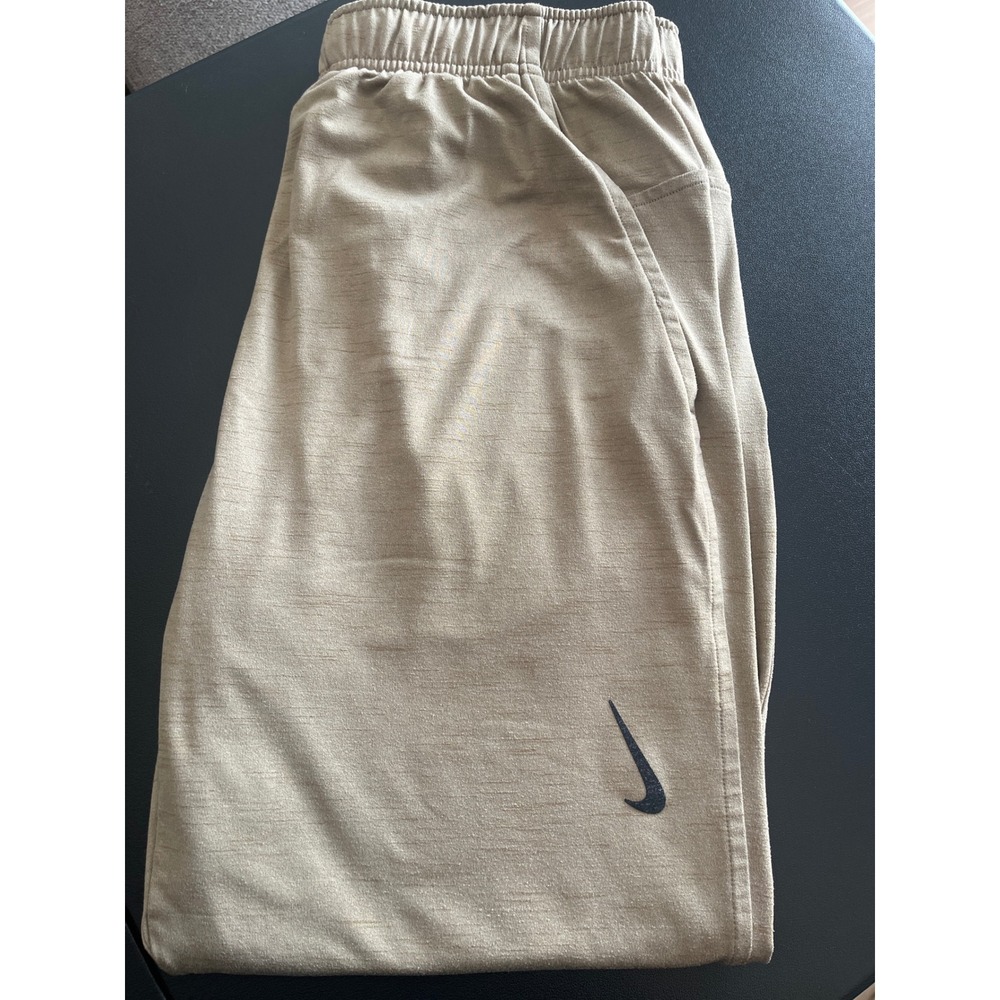 Nike Yoga Dri-FIT Pants Mens Large Brown Kelp Khaki Joggers CZ2208-247